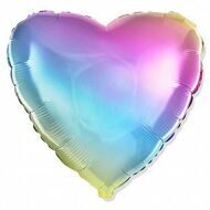 И 32 Сердце Радуга, нежный градиент / Heart Rainbow gradient / 1 шт / (Испания)