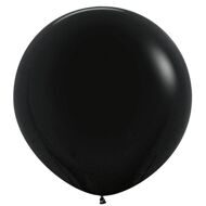 S 1М Пастель Черный / Black / 1 шт. /, Латексный шар (Колумбия)