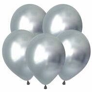 V Метал 12 Зеркальные шары, Серебро / Luster Silver / 1 шт. /, Латексный шар (Вьетнам)