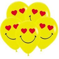 S 12 Смайл влюбленный, Желтый Пастель / Smile Hearts / 25 шт. / (Колумбия)
